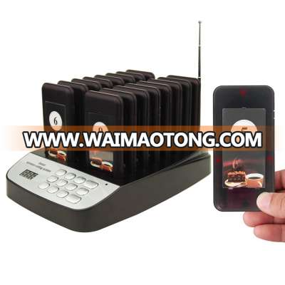 CATEL Restaurant queue call guest coaster pager wireless paging system with 16 pagers