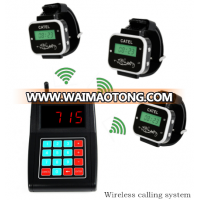 Wireless calling system 1 keypad transmitter 3 wrist watches for waiter,employees,security